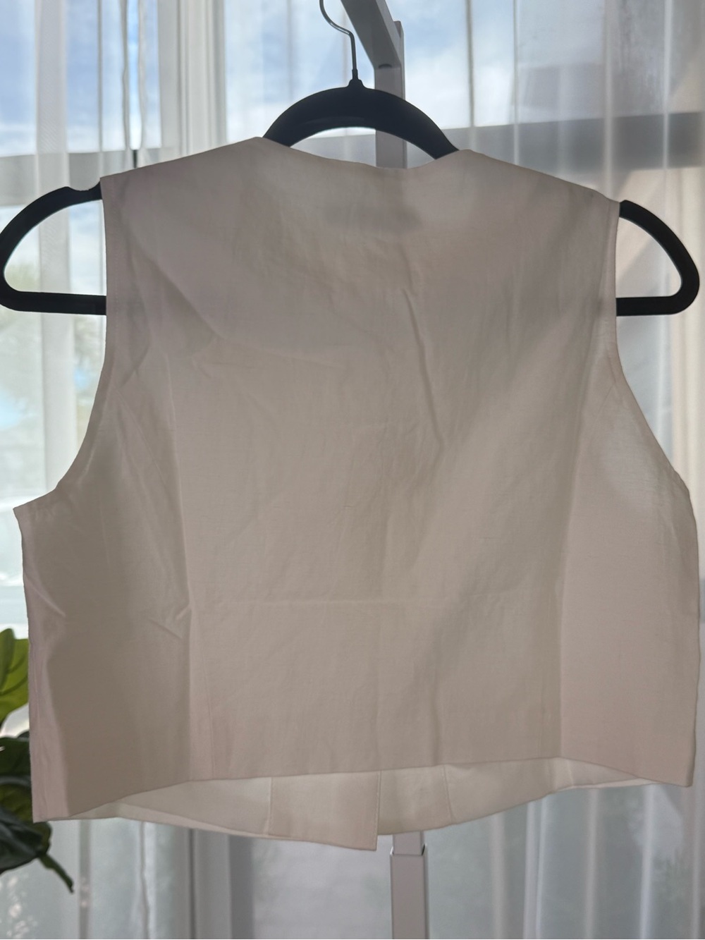 #306 Cotton Linen Scallop Trim Vest & Skirt Set - Picture 6 of 7